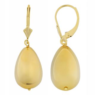 Oro Forte 14k Yellow Gold High Polished Teardrop Earrings