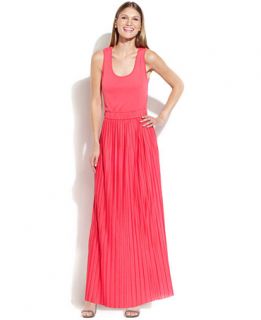 Calvin Klein Sleeveless Pleated Knit Maxi Dress   Dresses   Women