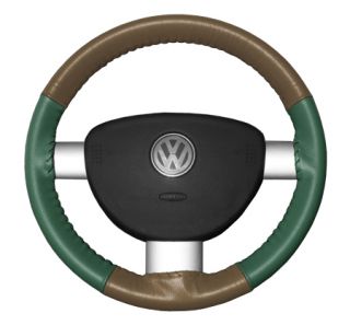 2010 2014 Honda Accord Leather Steering Wheel Covers   Wheelskins Oak/Green 14 1/2 X 4 1/4   Wheelskins EuroTone Leather Steering Wheel Covers