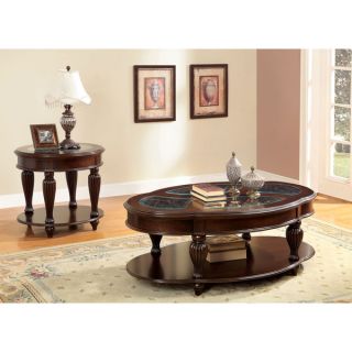 Seda Dark Cherry Finish Coffee Table & End Table   16243431