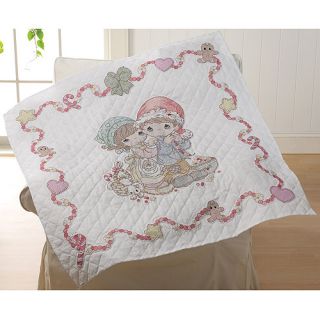 Bucilla I Love You Just Because Lap Quilt Stamped Cross Stitch Kit, 45" x 45"