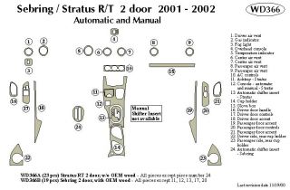 2001, 2002, 2003 Dodge Stratus Wood Dash Kits   B&I WD366A DCF   B&I Dash Kits