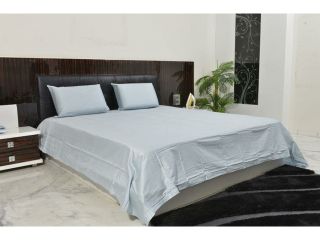 500 Thread Count Egyptian Cotton Solid Blue Twin XXL Sheet Set