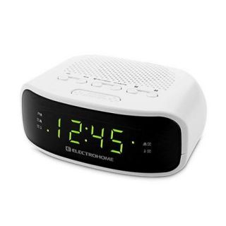 Electrohome  Digital AM/FM Clock Radio with Battery Backup, Dual Alarm, Sleep/Snooze Functions, Display Dimming  Option
