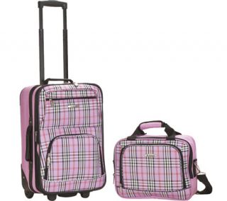 Rockland 2 Piece Luggage Set F102   Pink Cross