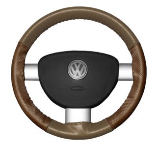 2015 Toyota Sienna Leather Steering Wheel Covers   Wheelskins Oak/Tan Perf 15 1/4 X 4 1/2   Wheelskins EuroPerf Perforated Leather Steering Wheel Covers