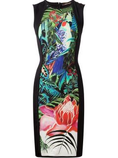 Roberto Cavalli Jungle Print Fitted Dress