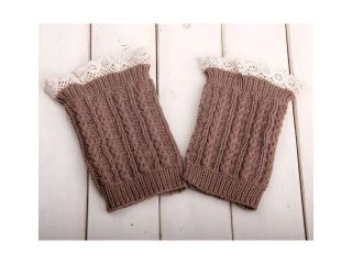 Women's Crochet Lace Hollow out and Knitted Boot Cuffs Toppers Leg Warmers Socks
