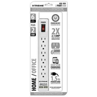Xtreme Cables Home/Office Power Strip with Dual Port USB 28632