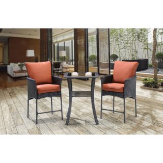 Strathmere Allure 3 Piece Bar Table Set with Cushions by Hanover