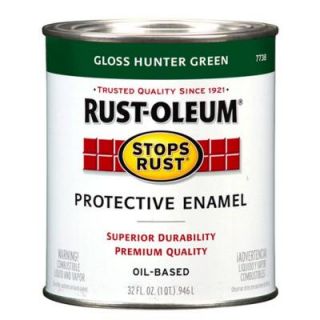 Rust Oleum Stops Rust 1 qt. Gloss Hunter Green Protective Enamel Paint 7738502