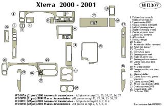 2001 Nissan Xterra Wood Dash Kits   B&I WD307D DCF   B&I Dash Kits