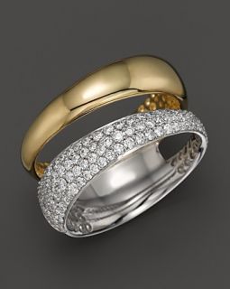 Roberto Coin Scarlare Diamond Pav� Double Ring in 18K Yellow and White Gold, .68 ct. t.w.