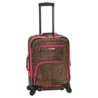 Rockland Mariposa Spinner Carry On Luggage Set   Pink Leopard