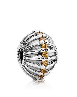 PANDORA Large Charm   Sterling Silver & Honey Cubic Zirconia Show Stopper, Moments Collection