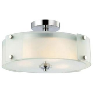 CANARM Scope 3 Light Chrome Semi Flush Mount with Frosted Glass IFM315B15CH HD