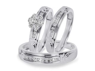 3/8 Carat T.W. Round Cut Diamond Women's Engagement Ring, Ladies Wedding Band, 