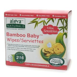 Aleva Naturals Bamboo Baby Wipes,  Sensitive