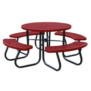 Paris 46 in. Red Picnic Table with Built In Umbrella Support 462 004 0010