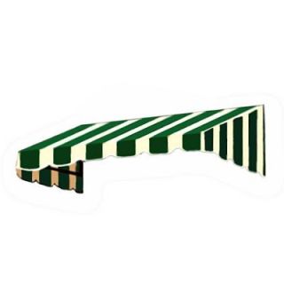 AWNTECH 6 ft. San Francisco Window/Entry Awning (18 in. H x 36 in. D) in Forest/White Stripe EF1836 6FW