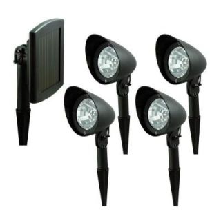 Nature Black Outdoor Solar LED Spotlight System (4 Pack) 21144
