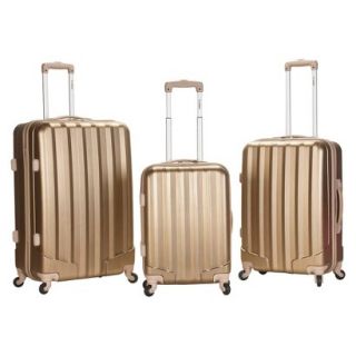 Rockland Luggage Metallic 3 Piece ABS Spinner Luggage Set   Bronze