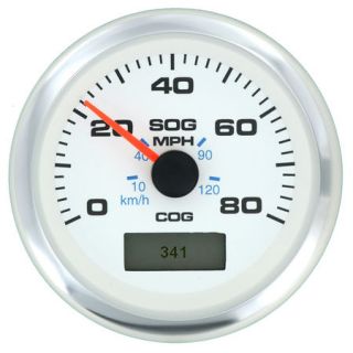 Teleflex White Premier Pro GPS Speedometer With LCD Heading Display