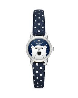 kate spade new york Round Leather Strap Polar Bear Dial Metro Watch, 20mm