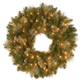 National Tree Company 24 Carolina Pine Wreath with Clear Lights