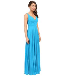 Laundry By Shelli Segal Pleated Chiffon Open Back Gown