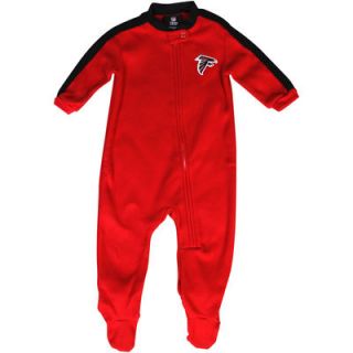Atlanta Falcons Newborn Color Blocked Blanket Full Zip Sleeper   Red
