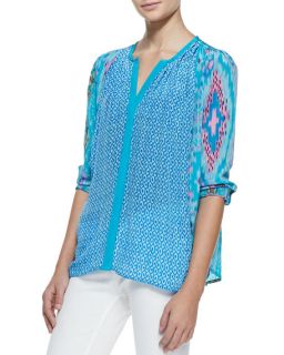 Tolani June Long Sleeve Butterfly Print Tunic
