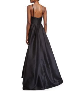 ML Monique Lhuillier  Halter Neck Embellished Evening Gown, Black