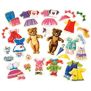 Shure Bear Cubs Wooden Magnetic Dress Up Dolls   Toys & Games