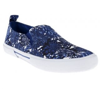 Isaac Mizrahi Live Floral Printed Canvas Slip On Sneakers —