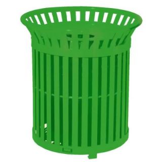 Paris 34 Gal. Light Green Steel Outdoor Trash Can with Steel Lid and Plastic Liner 461 304 0081