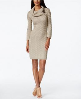 Calvin Klein Textured Cowl Neck Sweater Dress