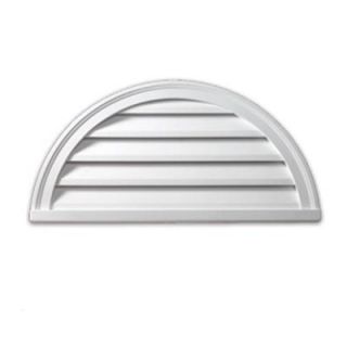 Fypon 24 in. x 12 in. x 2 in. Polyurethane Functional Half Round Louver Gable Vent FHRLV24X12