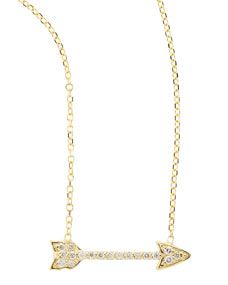 KC Designs 14k Yellow Gold Diamond Arrow Pendant Necklace