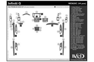 2009 Infiniti G37 Wood Dash Kits   B&I WD925C DCF   B&I Dash Kits
