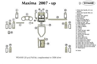 2007, 2008 Nissan Maxima Wood Dash Kits   B&I WD680B DCF   B&I Dash Kits