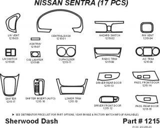 2000 2003 Nissan Sentra Wood Dash Kits   Sherwood Innovations 1215 CF   Sherwood Innovations Dash Kits