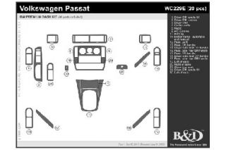 1998, 1999 Volkswagen Passat Wood Dash Kits   B&I WD229E DCF   B&I Dash Kits