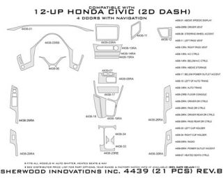 2012, 2013 Honda Civic Wood Dash Kits   Sherwood Innovations 4439 CF   Sherwood Innovations Dash Kits