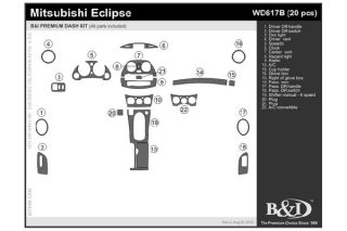 2006 2011 Mitsubishi Eclipse Wood Dash Kits   B&I WD617B DCF   B&I Dash Kits