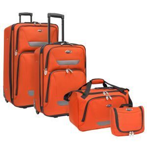 U.S. Traveler Westport 4 Piece Luggage Set, Orange