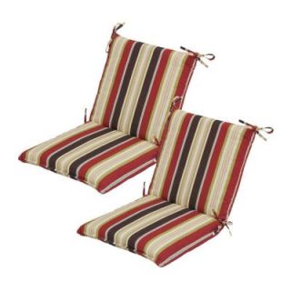 Hampton Bay Majestic Stripe Mid Back Outdoor Chair Cushion (2 Pack) 7410 02000200