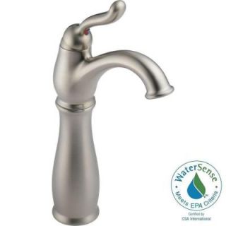 Delta Leland Single Hole Single Handle Bathroom Faucet with Vessel Sink Riser in Stainless 579 SS DST