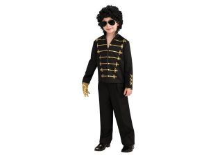 Michael Jackson Black Military Jacket Costume Child Medium