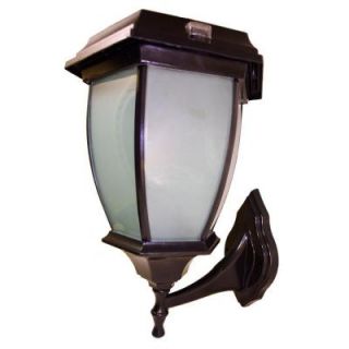 Solar Goes Green Solar Black LED Outdoor Warm White Coach Light with Convex Glass Panels and Wall Mount SGG COACH 99 V W